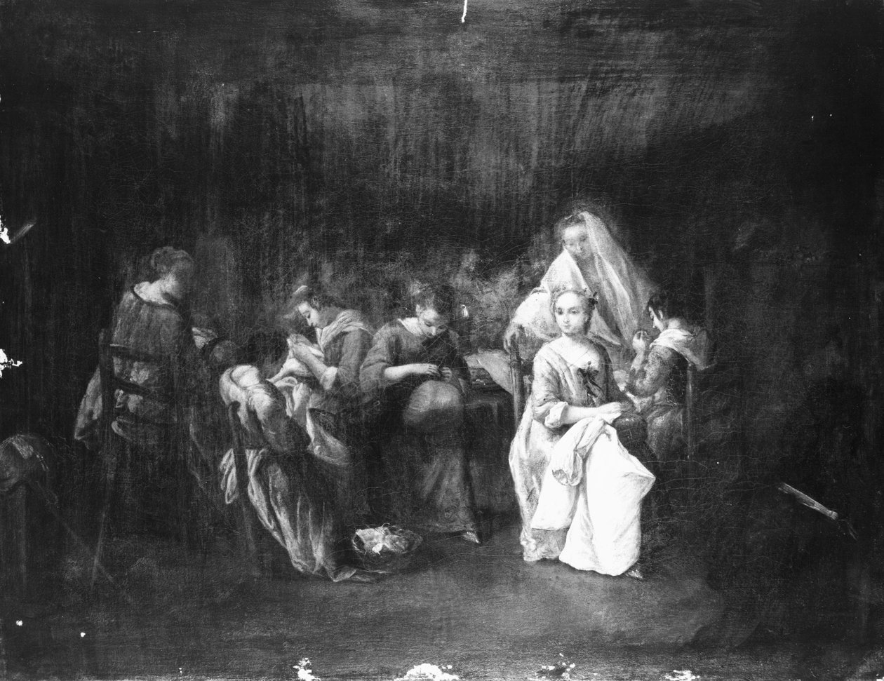 Szycie dla dziewczyn autorstwa Pietro Longhi