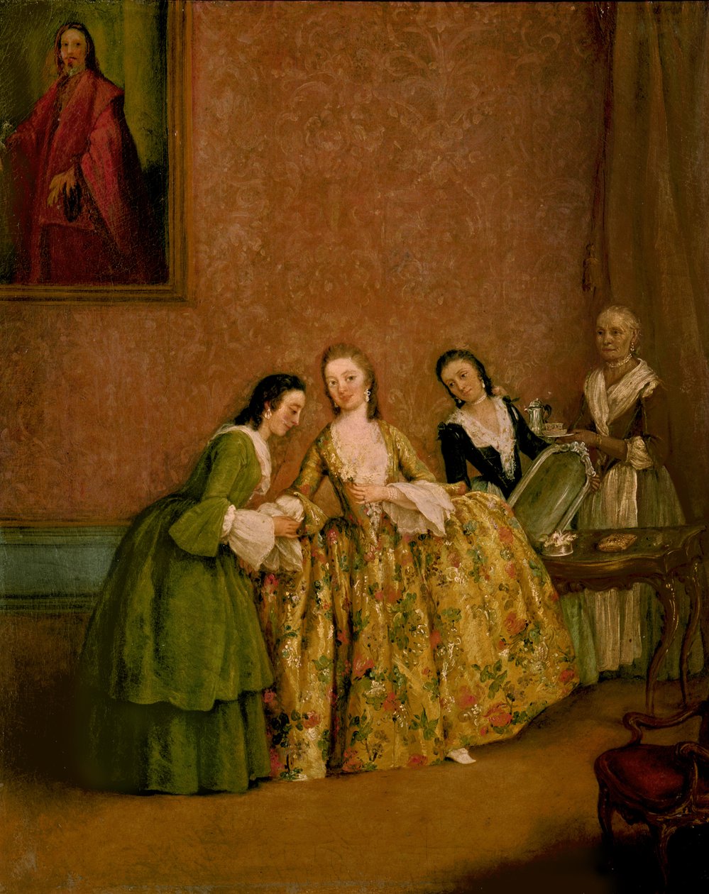 Ubierająca się dama lub dama przy toalecie autorstwa Pietro Longhi