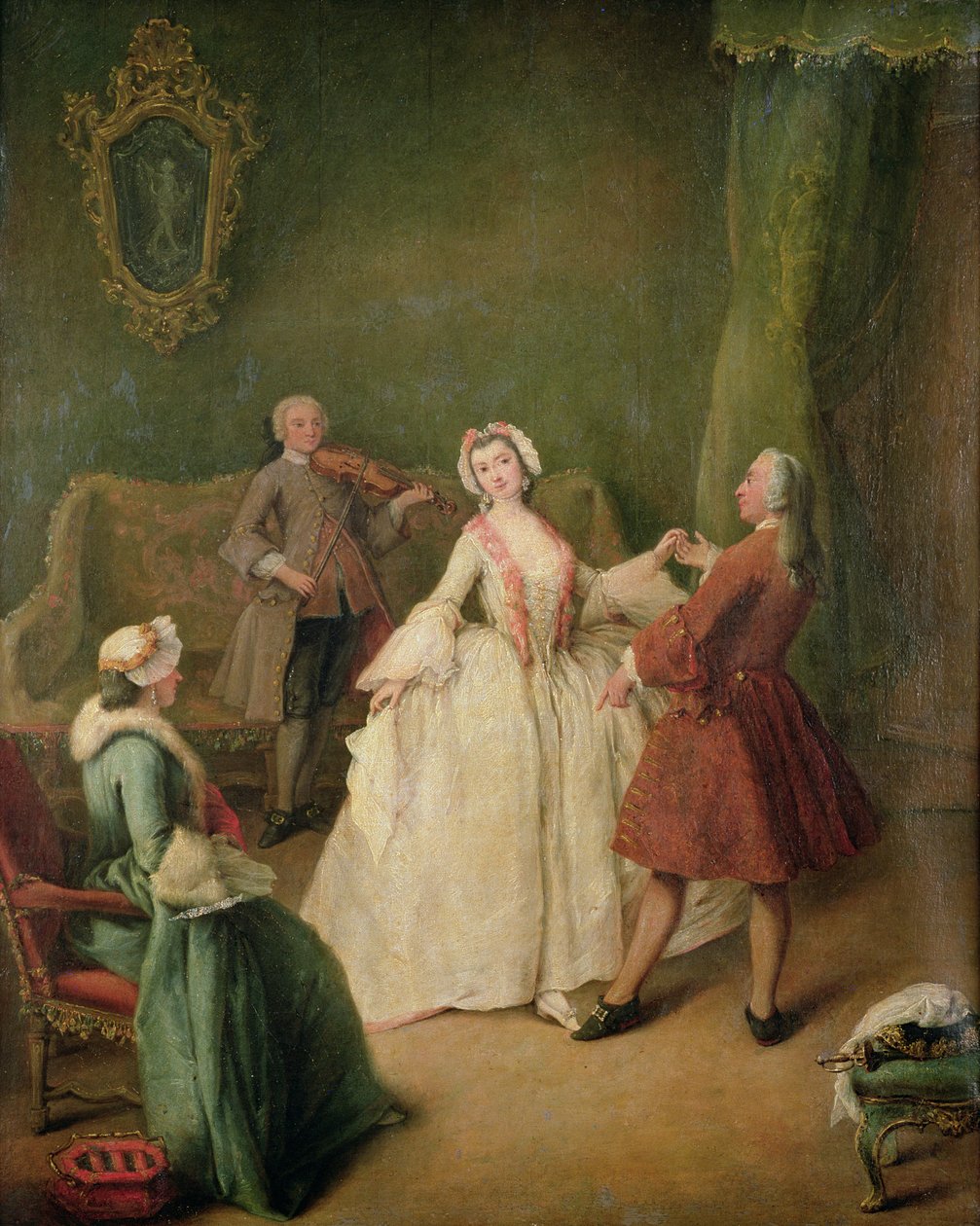 Lekcja tańca autorstwa Pietro Longhi