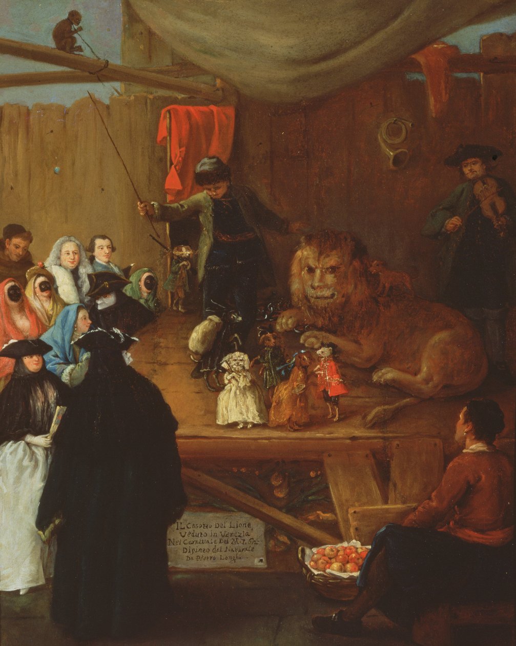 Klatka Lwów widziana w Wenecji podczas Karnawału w 1765 r. autorstwa Pietro Longhi