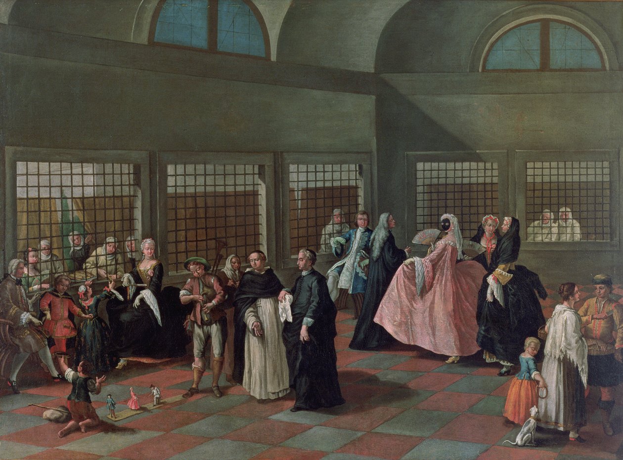 Salonik Wizyt w klasztorze autorstwa Pietro Longhi