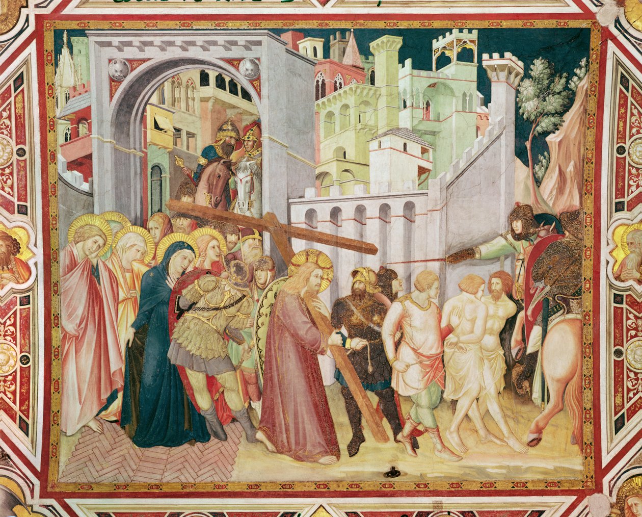 Wejście na Kalwarię, ok. 1320 r. autorstwa Pietro Lorenzetti