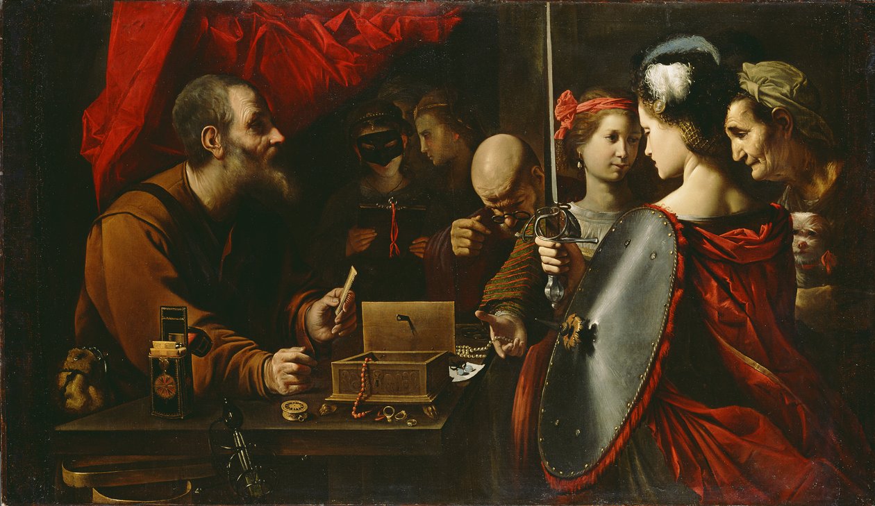 Achilles wśród córek Likomedesa, ok. 1625-30 autorstwa Pietro Paolini