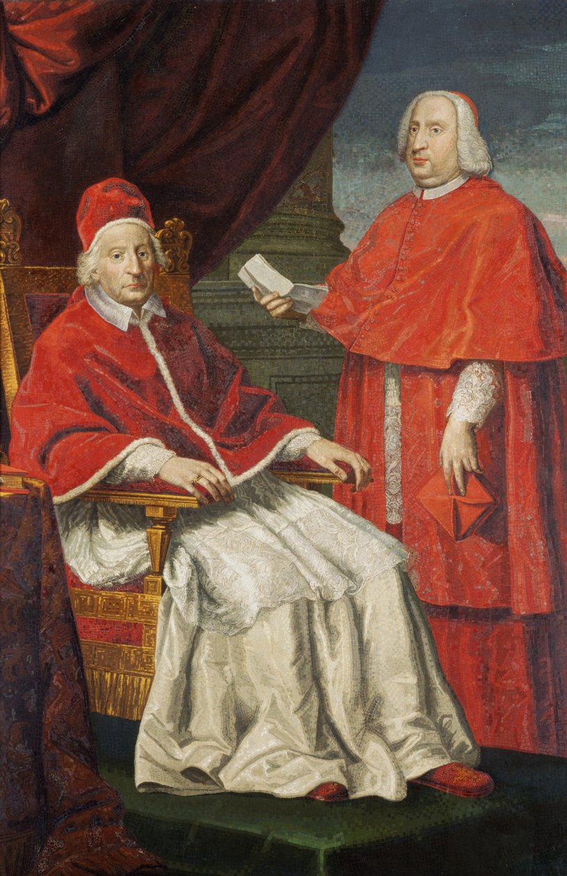 Papież Klemens XII z Nero Maria Corsini (mozaika) autorstwa Pietro Paolo Cristofari