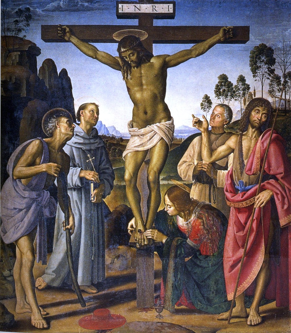 Ukrzyżowanie ze świętymi Hieronima autorstwa Pietro Perugino