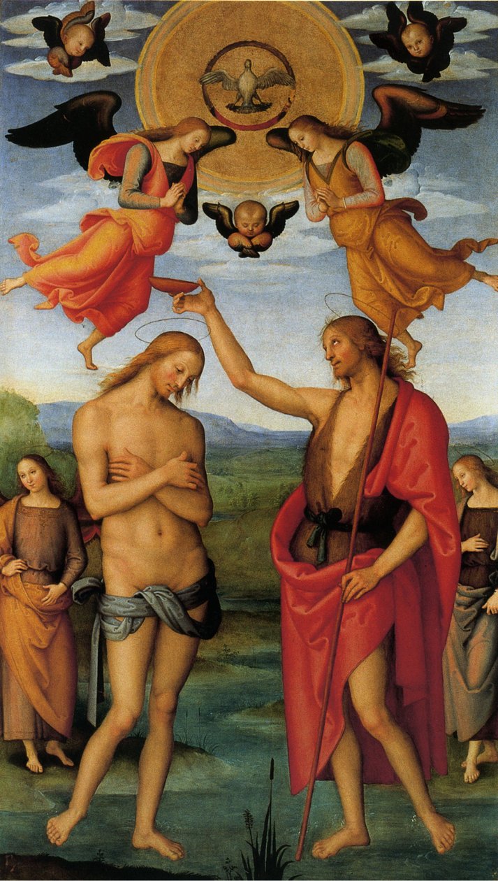 Ołtarz św. Augustyna (Chrzest Chrystusa) autorstwa Pietro Perugino