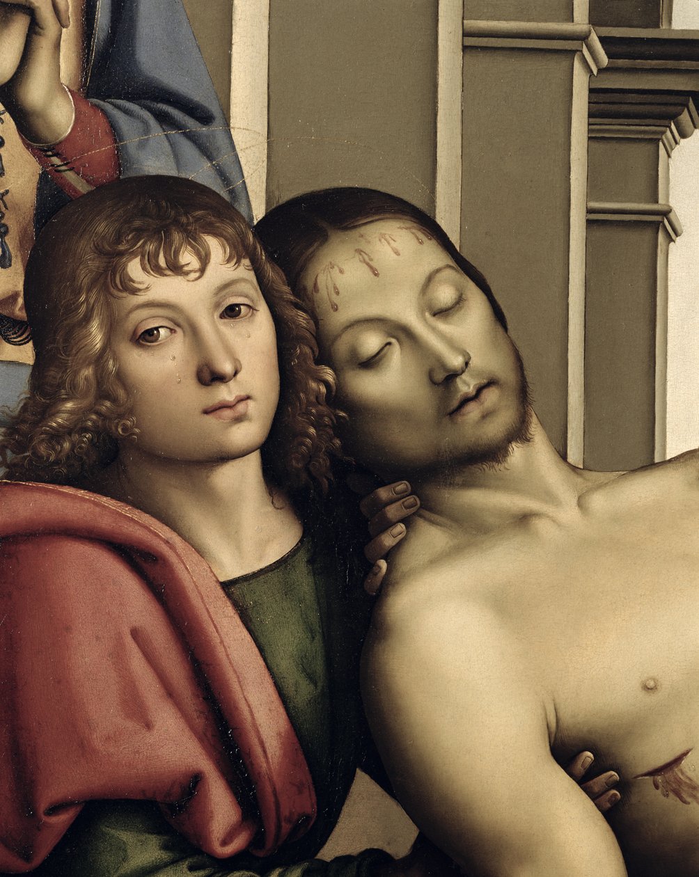 Pieta, 1494-95 olej na detalu panelu 50041 autorstwa Pietro Perugino