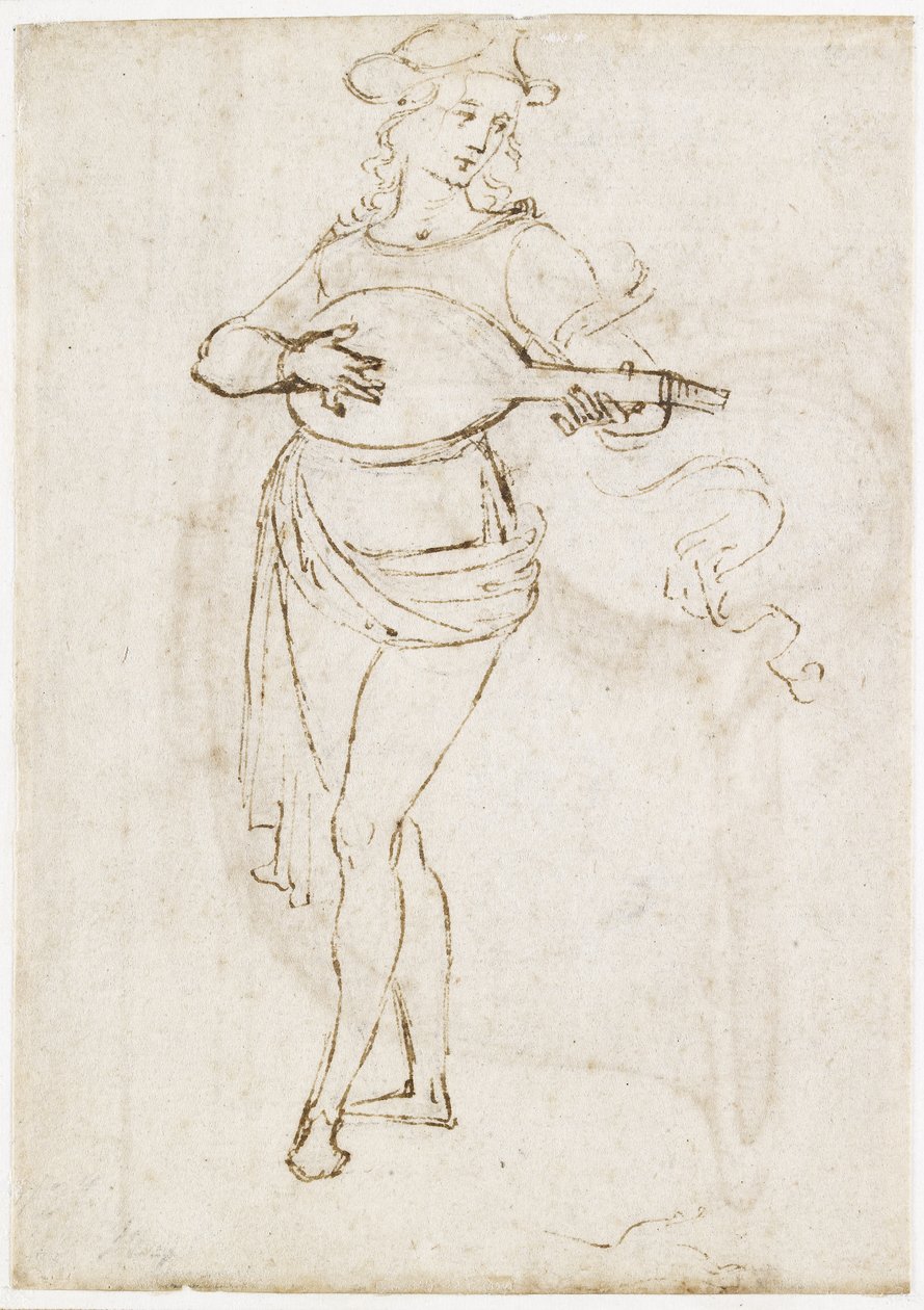 Recto: lutnia, WA1846.6 autorstwa Pietro Perugino