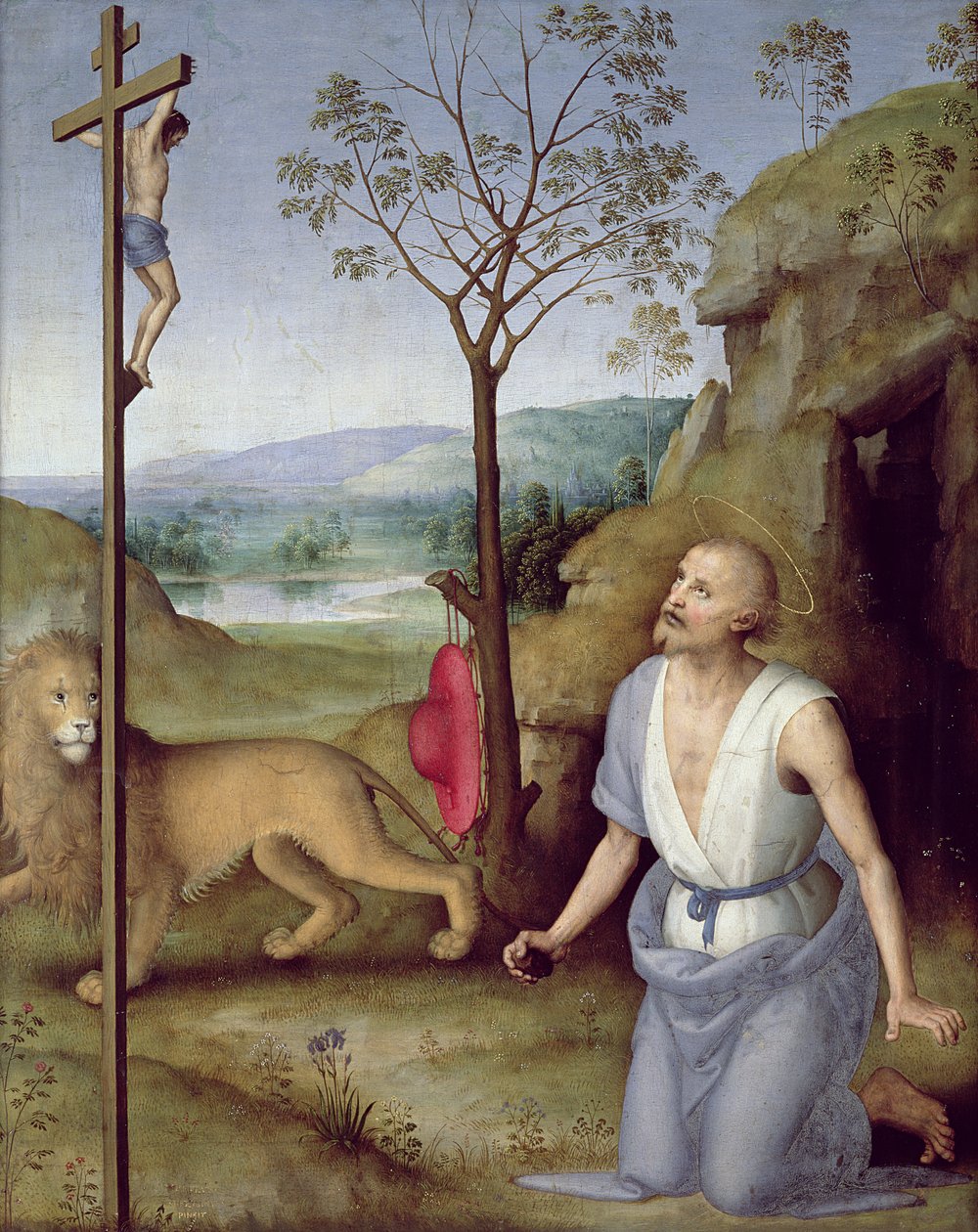 Św. Hieronim na pustyni, ok. 1499-1502 autorstwa Pietro Perugino