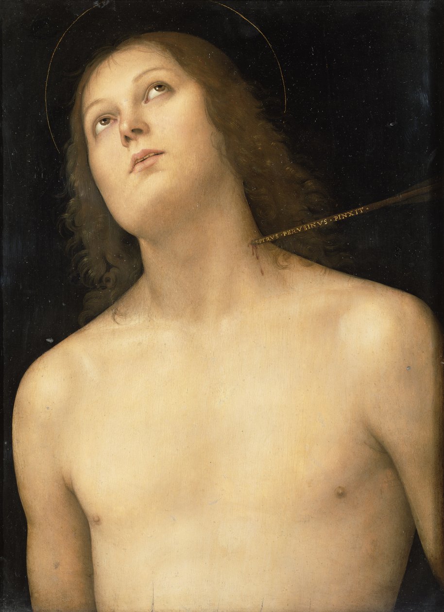 Św. Sebastian, ok.1495 (tempera i olej na desce) autorstwa Pietro Perugino