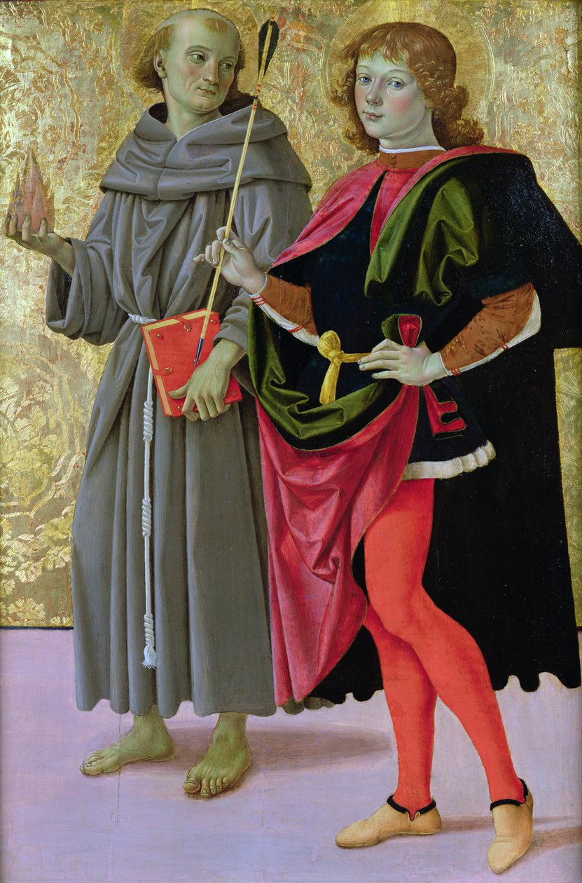 Św. Sebastian ze świętym franciszkańskim, ok.1473 autorstwa Pietro Perugino