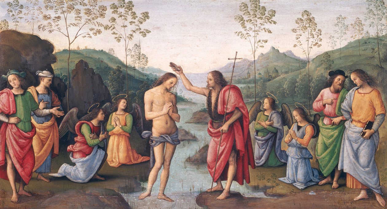 Chrzest Chrystusa z klasztoru San Pietro, Perugia, 1496-98 autorstwa Pietro Perugino