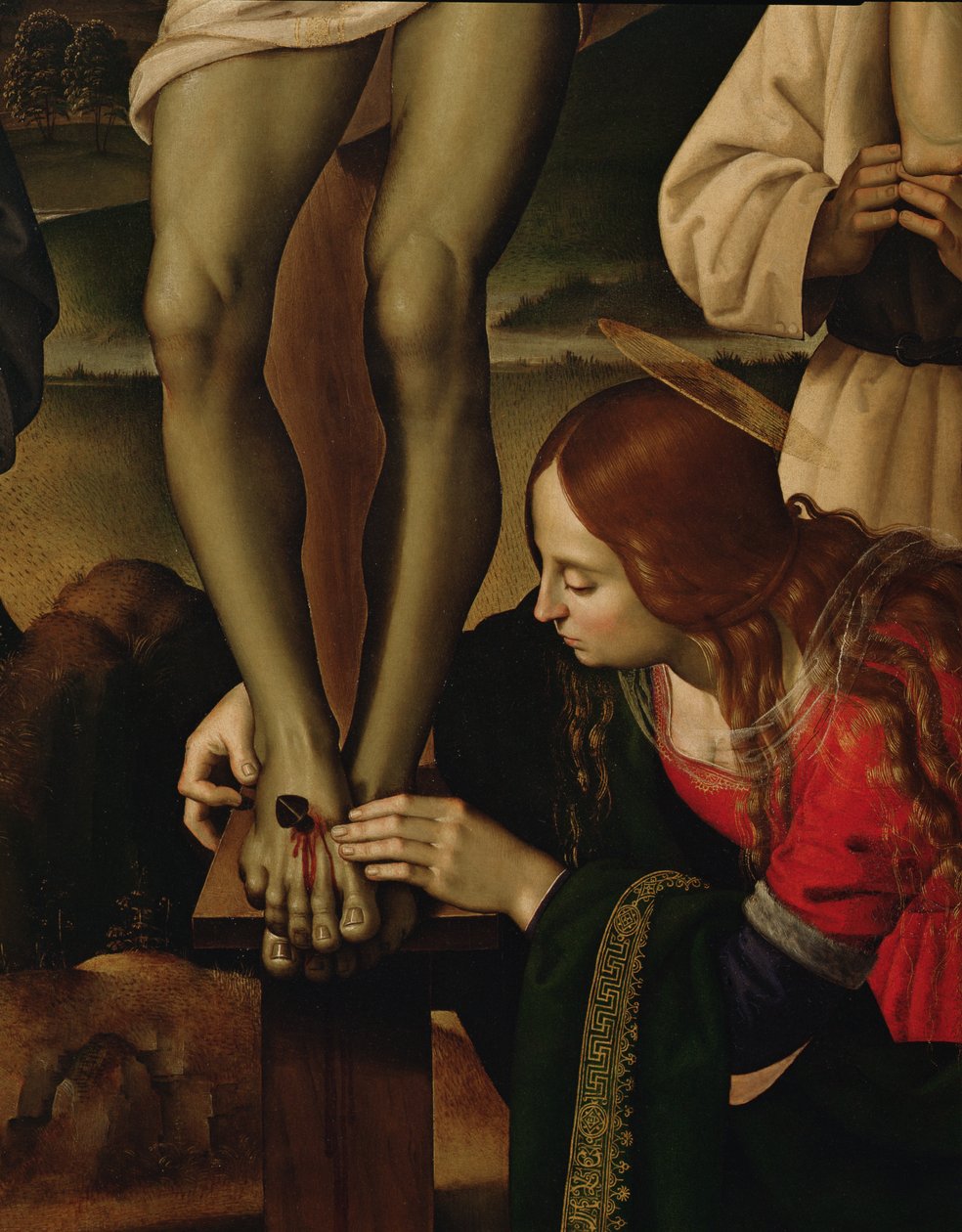 Ukrzyżowanie ze świętymi, ok. 1480-1500 olej na detalu panelu z 85666 autorstwa Pietro Perugino