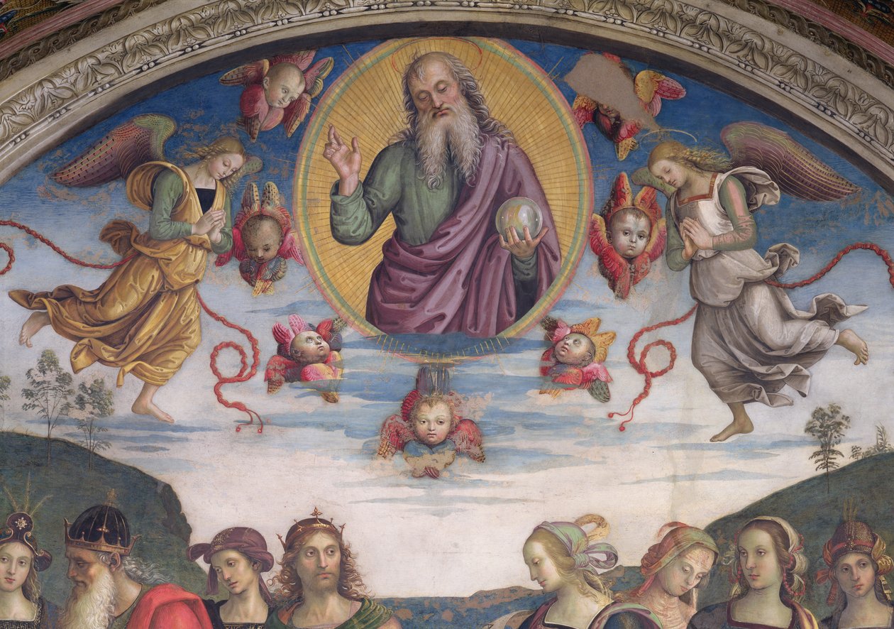 Wieczny Ojciec w Chwale z Prorokami i Sybillami, z Sala dell"Udienza, 1496-1500 autorstwa Pietro Perugino
