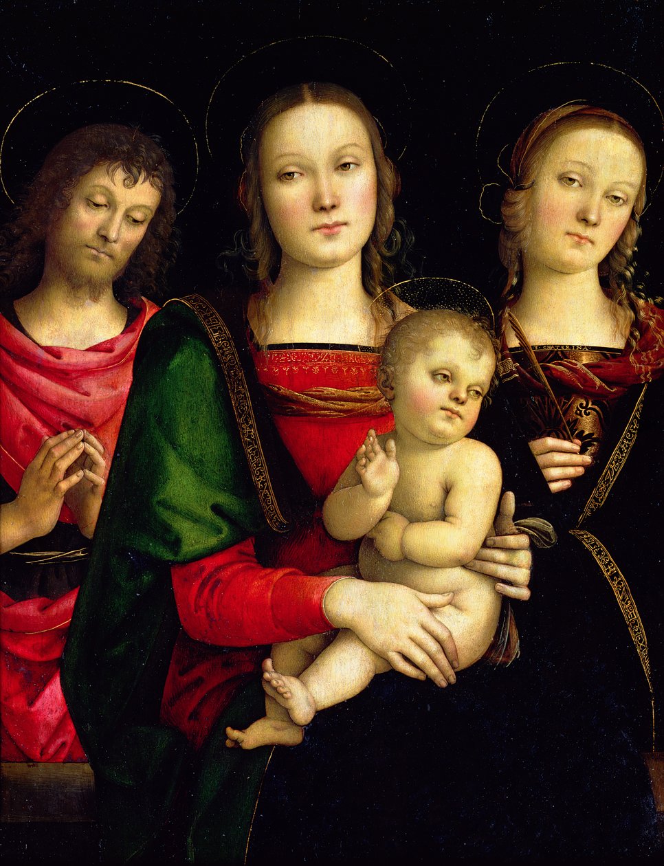 Madonna z Dzieciątkiem ze św. Janem Chrzcicielem i św. Katarzyną Aleksandryjską autorstwa Pietro Perugino
