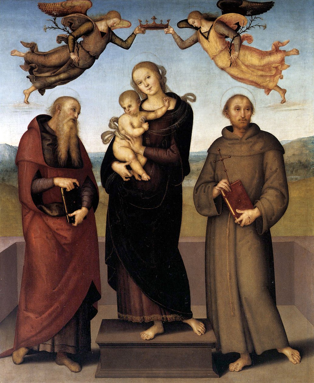Dziewica Loretańska ze św. Hieronimem i św. Franciszkiem, 1507-15 autorstwa Pietro Perugino