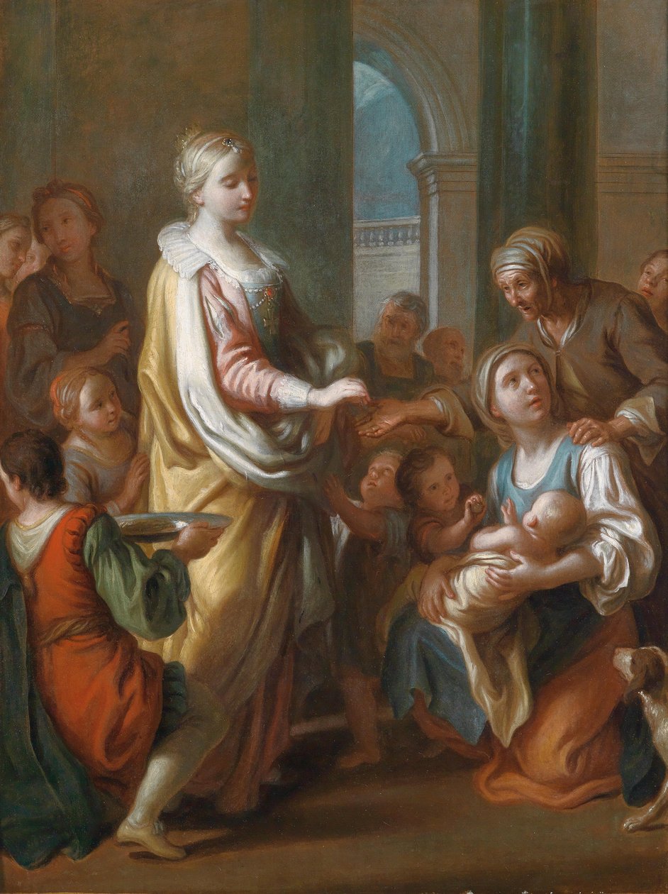 Święta Elżbieta rozdaje jałmużnę autorstwa Pietro Antonio Rotari