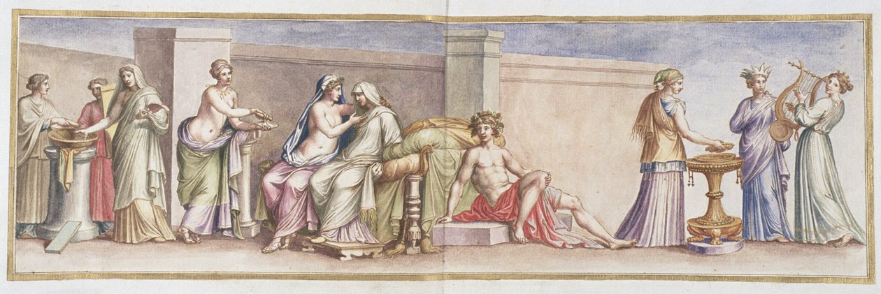 Pani Gen 1496 Płyta XLI Aldobrandini Ślub, 1674 autorstwa Pietro Santi Bartoli