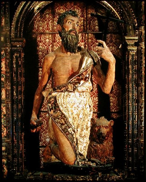 St Jerome (drewno polichromowane) autorstwa Pietro Torrigiano
