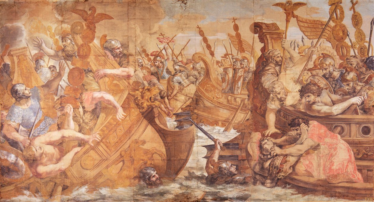 Rzymska bitwa morska autorstwa Pietro da Cortona