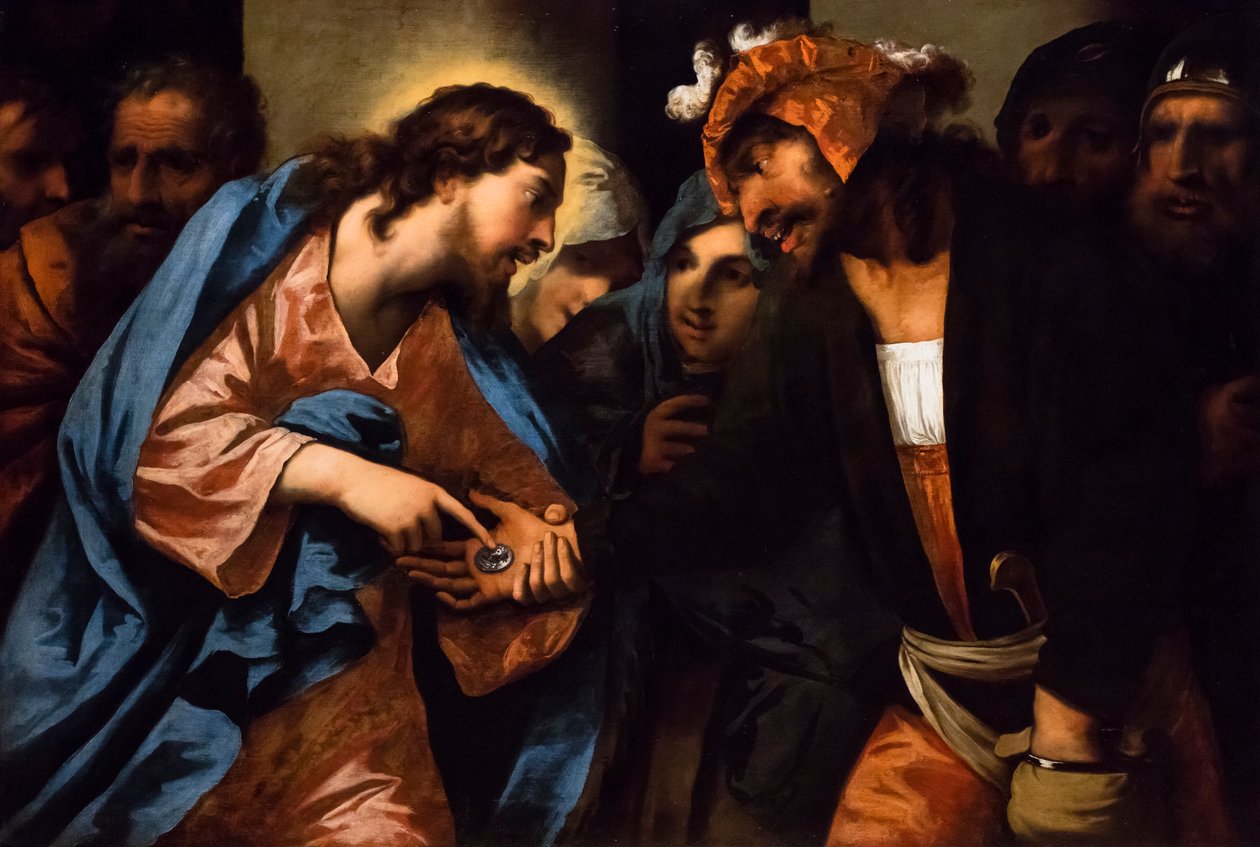 Zapłata daniny, ok. 1650/60 (olej na płótnie) autorstwa Pietro (1605-78) Della Vecchia