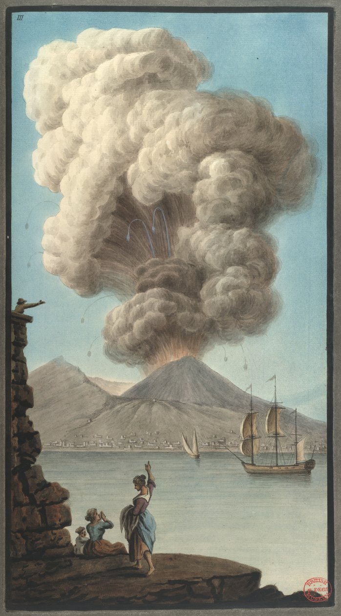 Poranna erupcja Wezuwiusza z Campi Flegrei. Obserwacje na wulkanach Obojga Sycylii…” Sir William Hamilton autorstwa Pietro (after) Fabris
