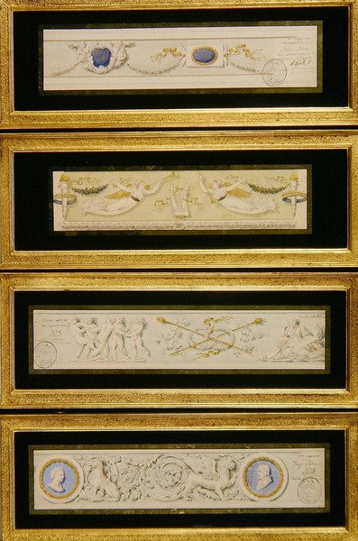 Cztery wzory na fryzy, ok. 1823 (akwarela, tusz i wash na papierze) autorstwa Pietro (attr. to) Ghinelli