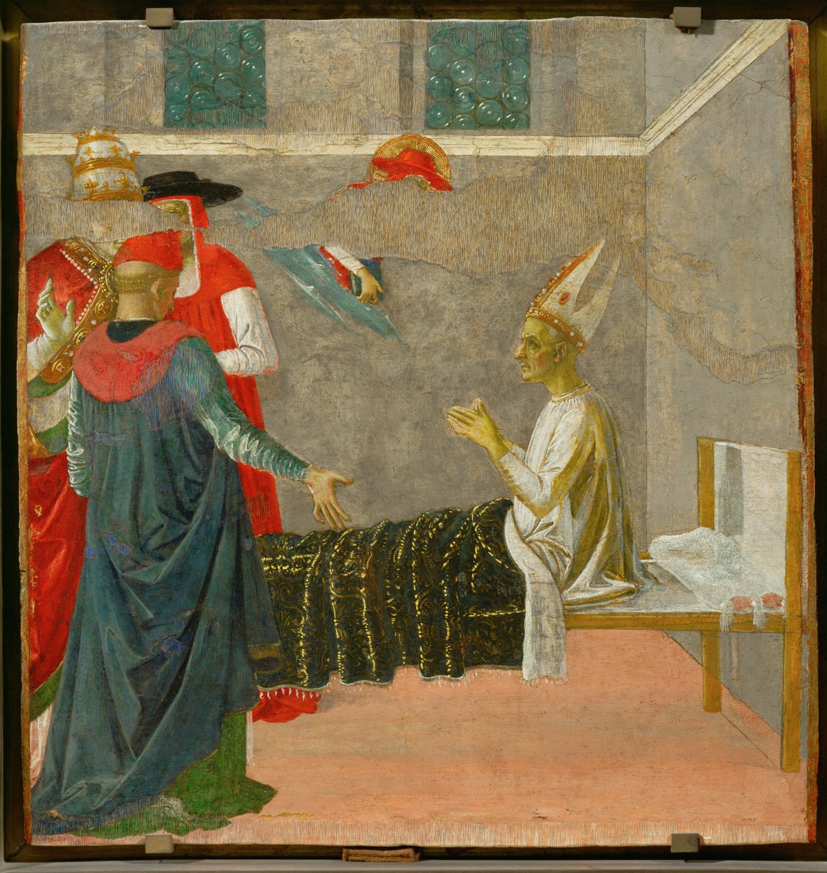 Święty Hieronim reanimuje kardynała Andreę ... autorstwa Pietro (studio of) Perugino