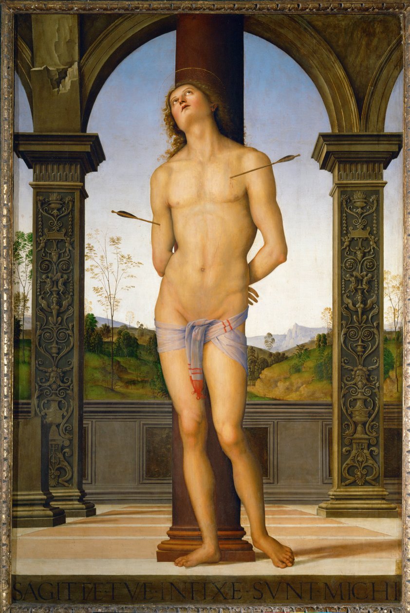 Święty Sebastian ... autorstwa Pietro (studio of) Perugino