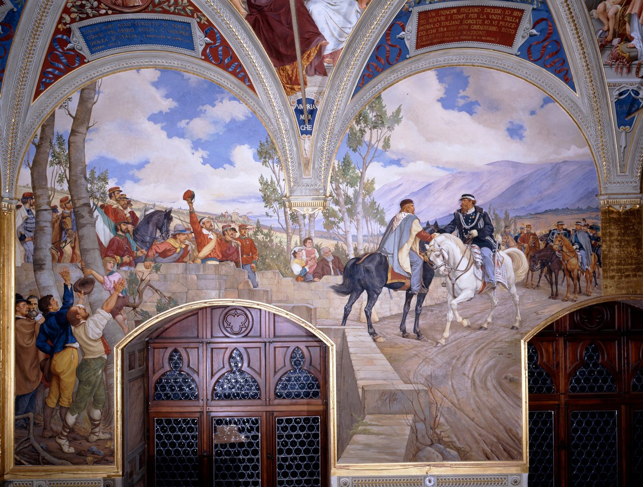 Victor Emanuel II Spotkanie Giuseppe Garibaldiego w Teano autorstwa Pietro Aldi