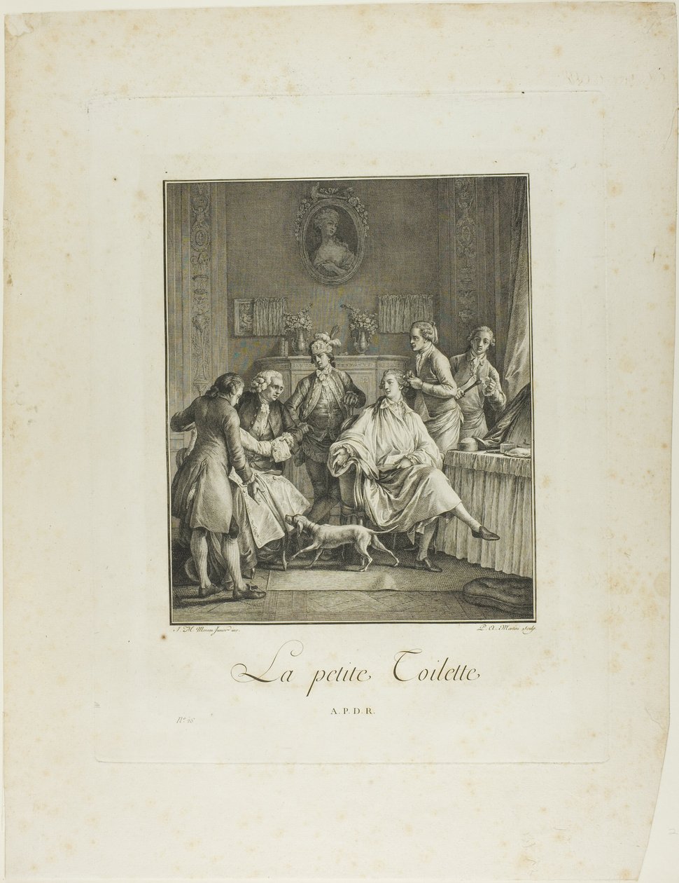Mała toaletka, z Monument du Costume Physique et Morale de la fin du XVIIIe siècle autorstwa Pietro Antonio Martini