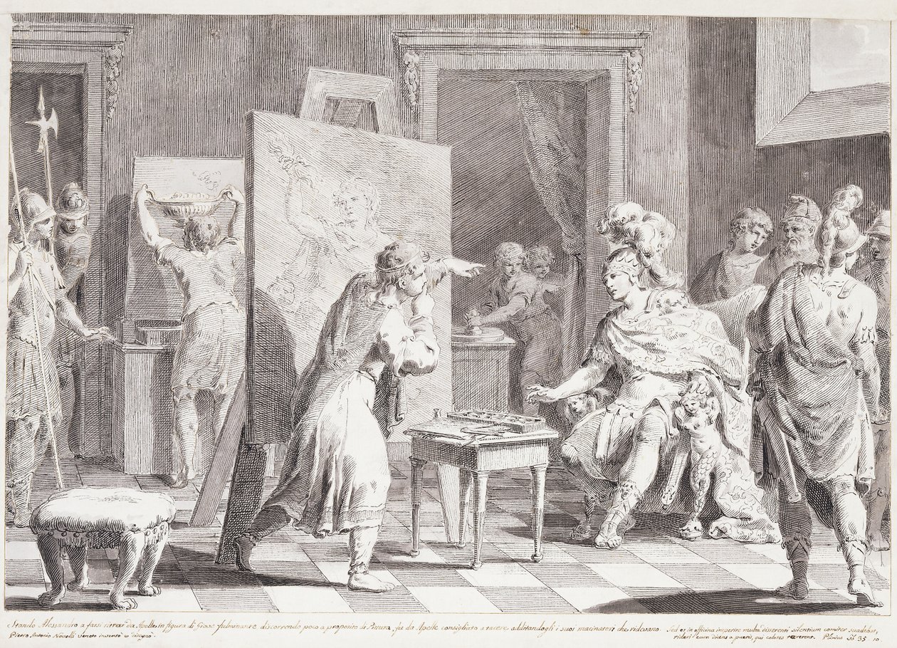 Aleksander Wielki w pracowni Appelles autorstwa Pietro Antonio Novelli