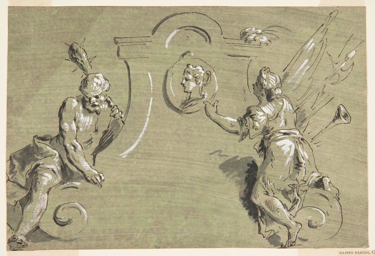 Projekt części malowanej dekoracji autorstwa Pietro Antonio Novelli
