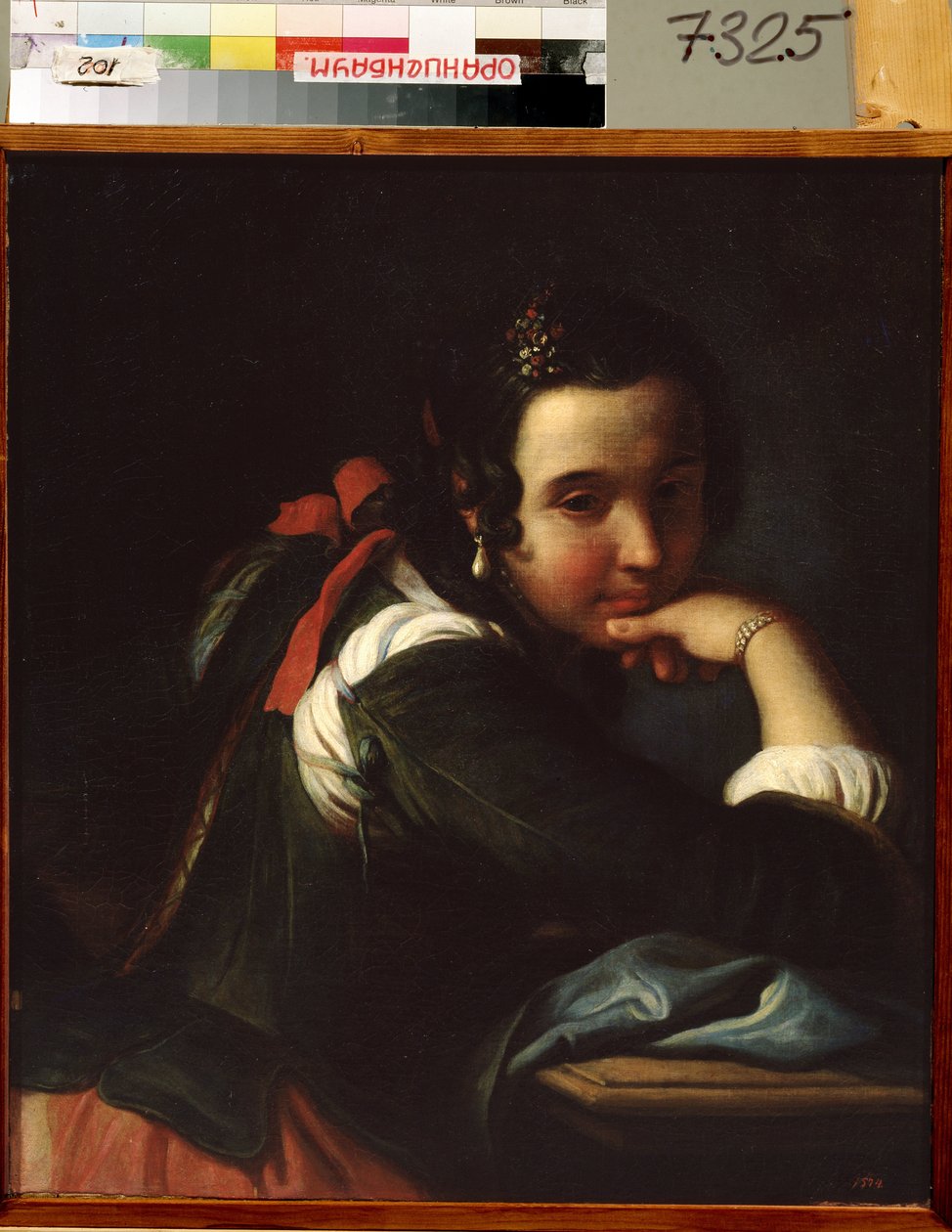 Portret włoskiej aktorki autorstwa Pietro Antonio Rotari