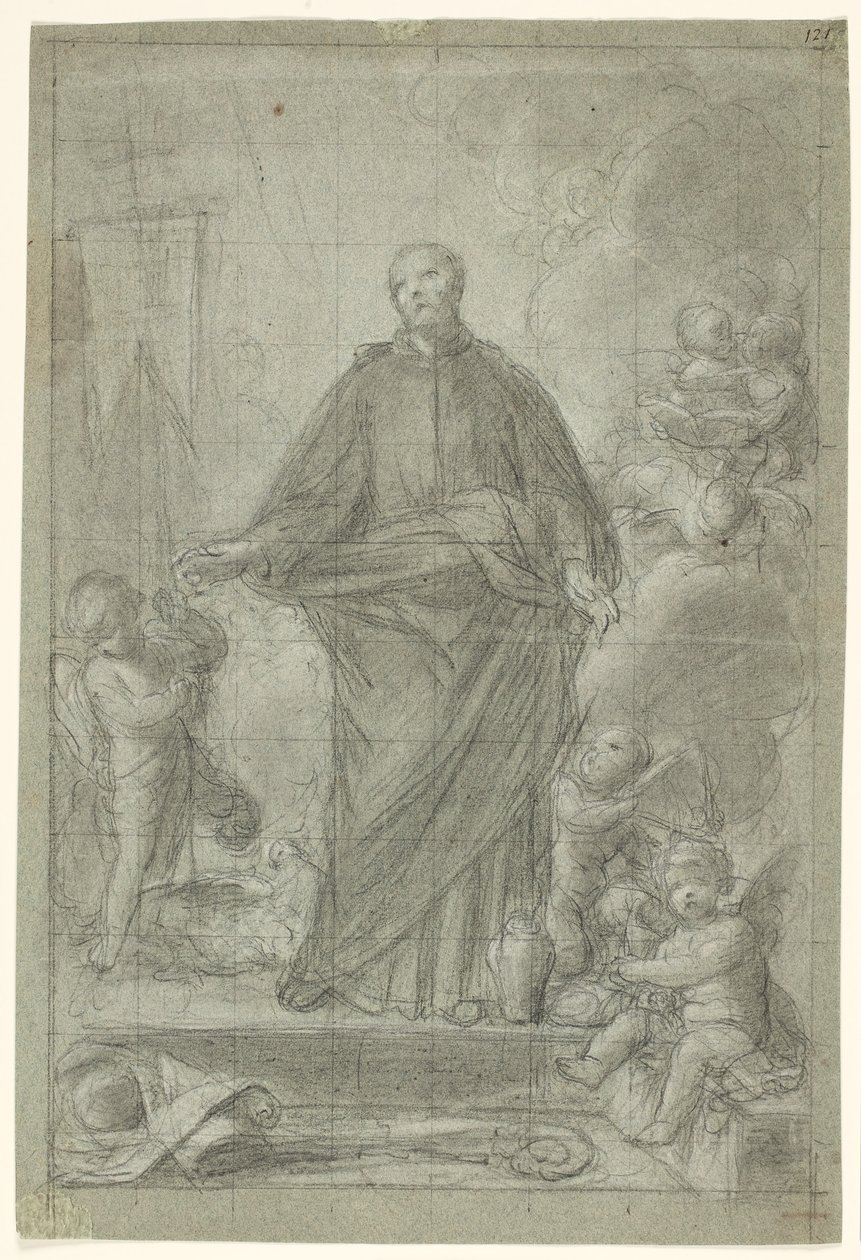 Św. Kajetan z Thiene (?) w otoczeniu puttów autorstwa Pietro Antonio de Pietri