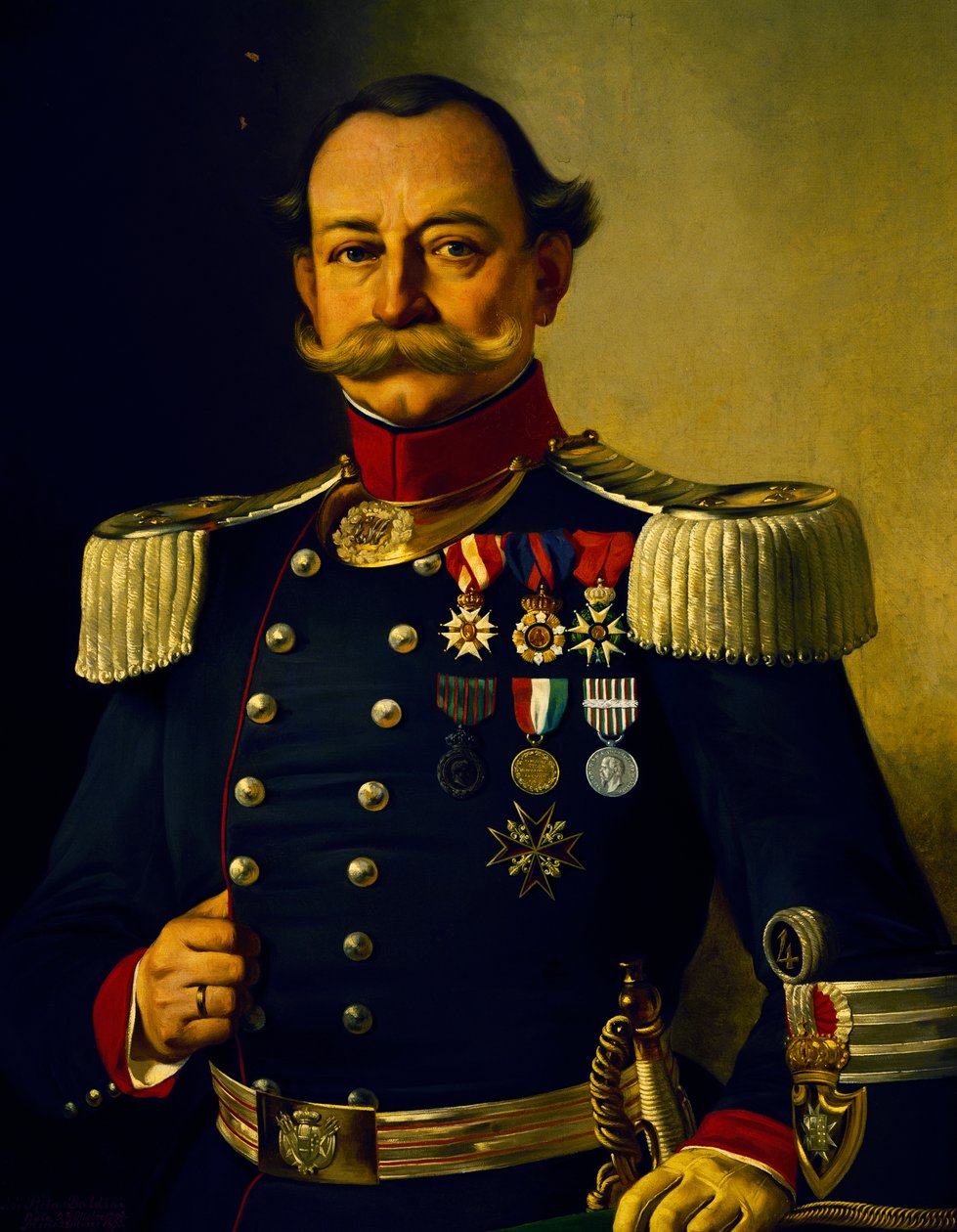 Portret pułkownika włoskiego (olej na płótnie) autorstwa Pietro Baldini