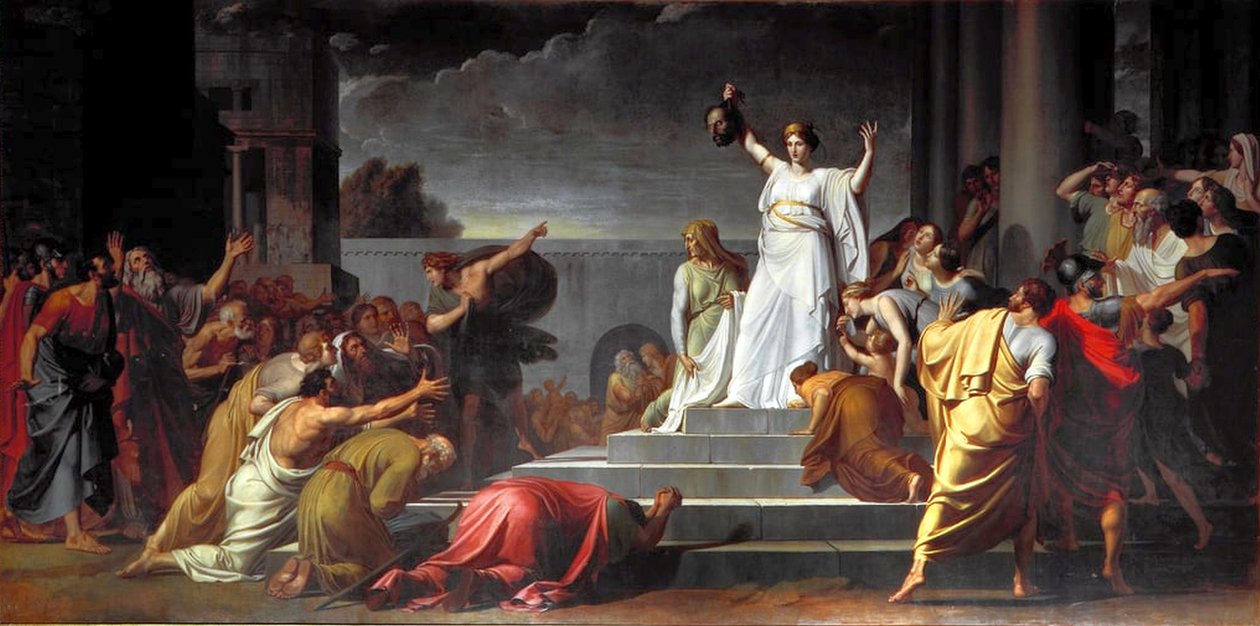 Judyta trzyma głowę Holofernesa autorstwa Pietro Benvenuti