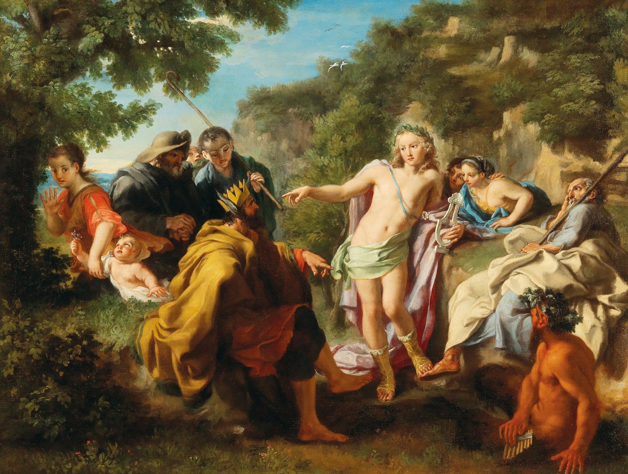 Wyrok Midasa, pierwsza tercja XVIII wieku.. autorstwa Pietro Bianchi