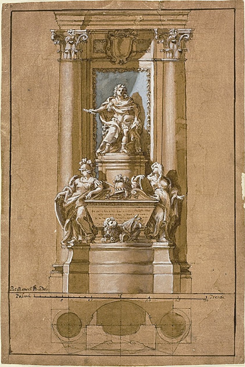 Projekt grobowca Jakuba III, Starego Pretendenta autorstwa Pietro Bracci