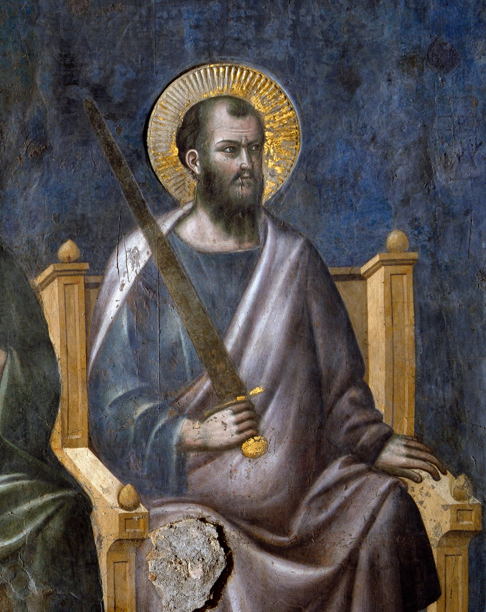 Sąd Ostateczny: Fragment apostoła św. Pawła (Fresco autorstwa Pietro Cavallini