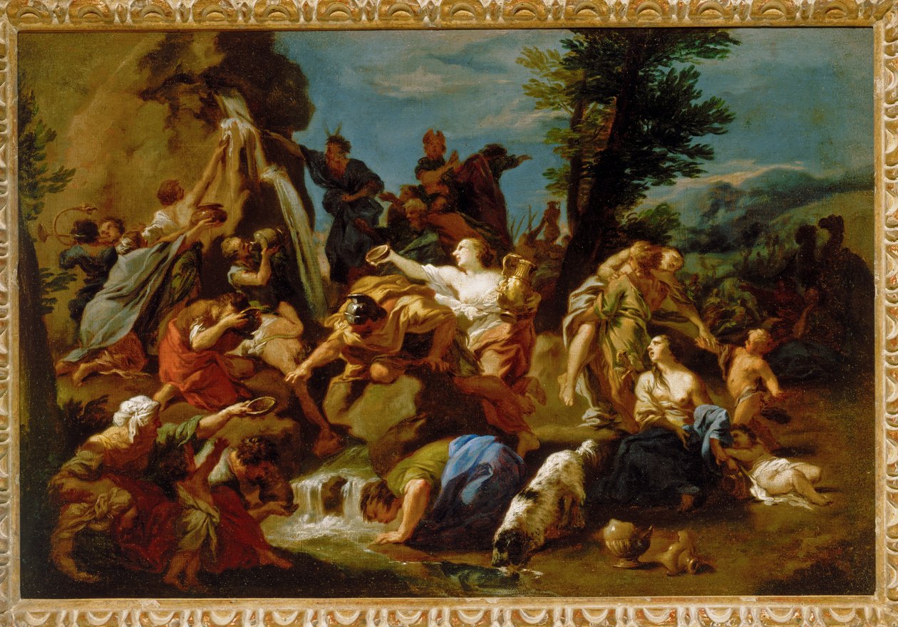 Mojżesz uderzający w skałę na pustyni,
druga połowa XVII wieku (olej na płótnie) autorstwa Pietro Dandini