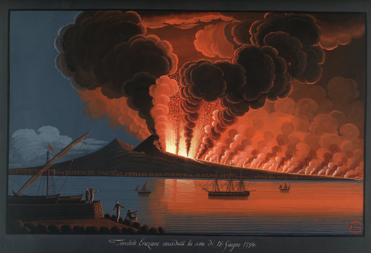 Straszna erupcja Wezuwiusza autorstwa Pietro Fabris
