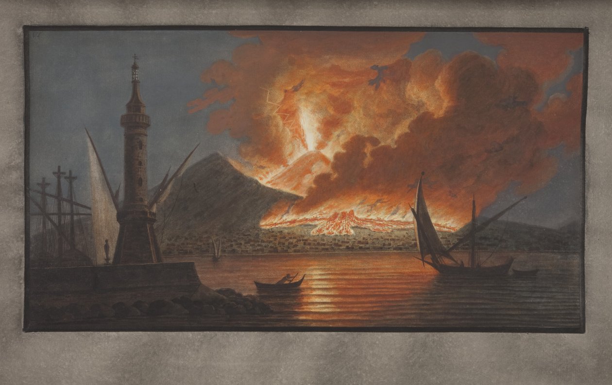 Tablica VI z Campi Phlegraei: Obserwacje wulkanów dwóch Sycylii autorstwa Williama Hamiltona, 1776 (wc na papierze) autorstwa Pietro Fabris
