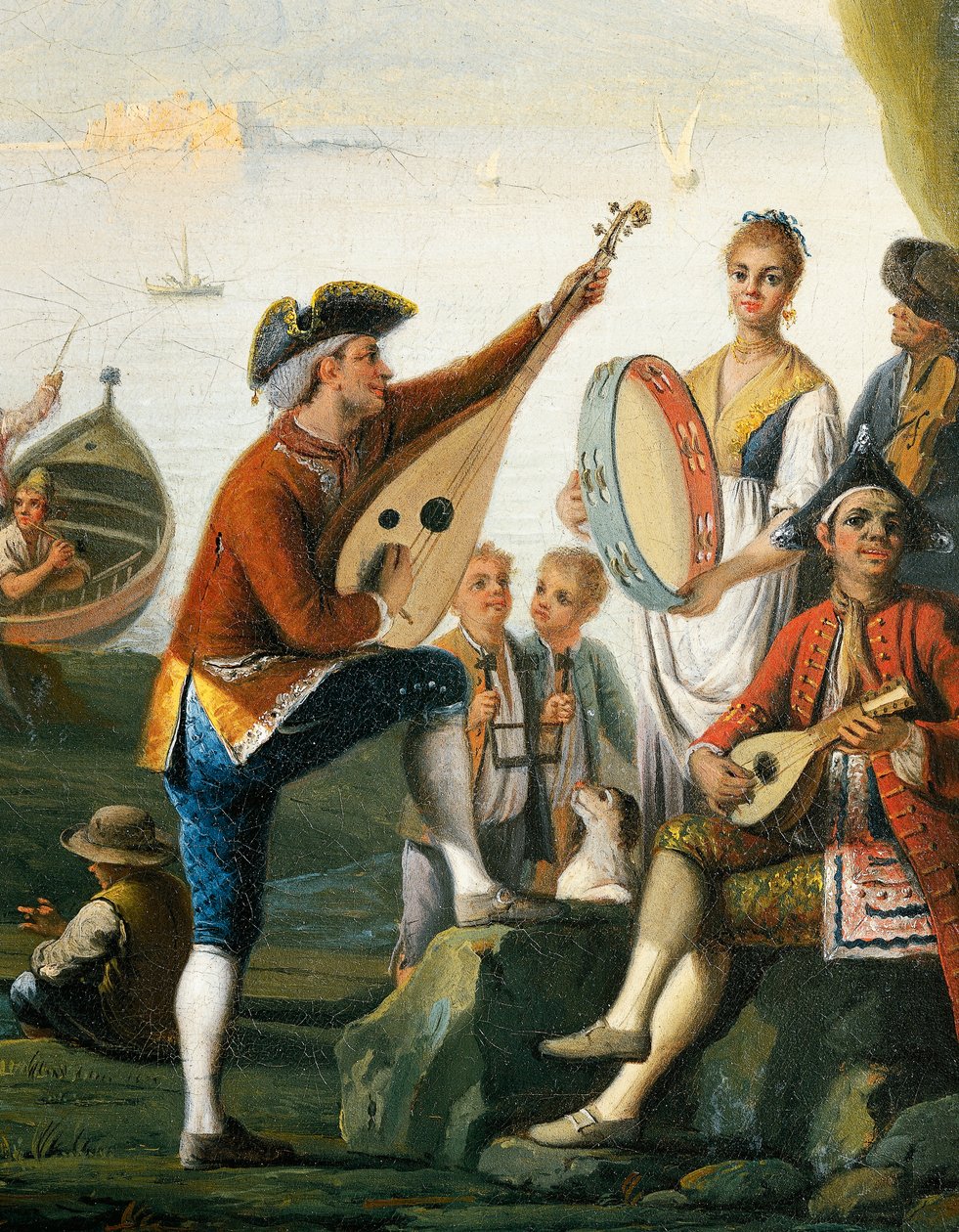 Sceny z życia codziennego w jaskini w Posillipo, autorstwa Pietro Fabris, detal autorstwa Pietro Fabris
