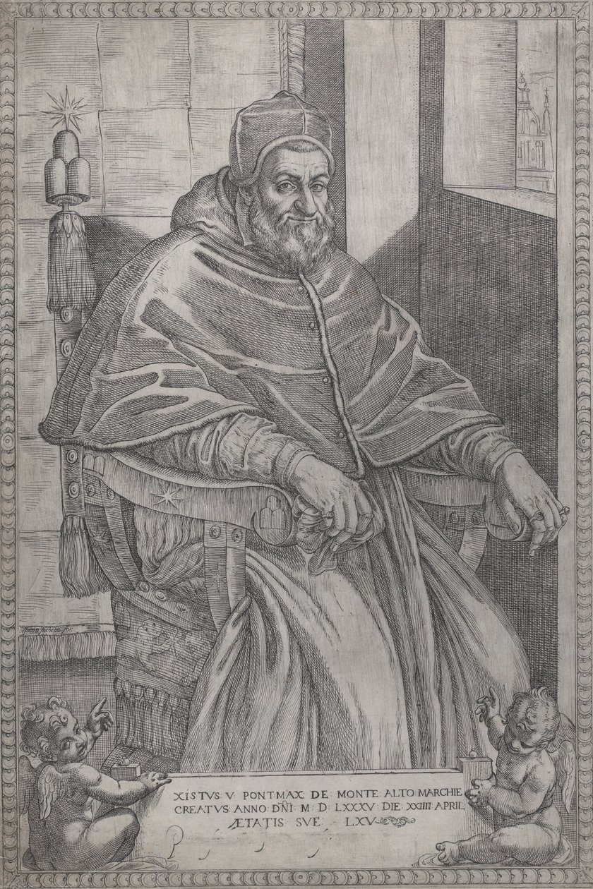 Portret papieża Sykstusa V, 1585. autorstwa Pietro Facchetti