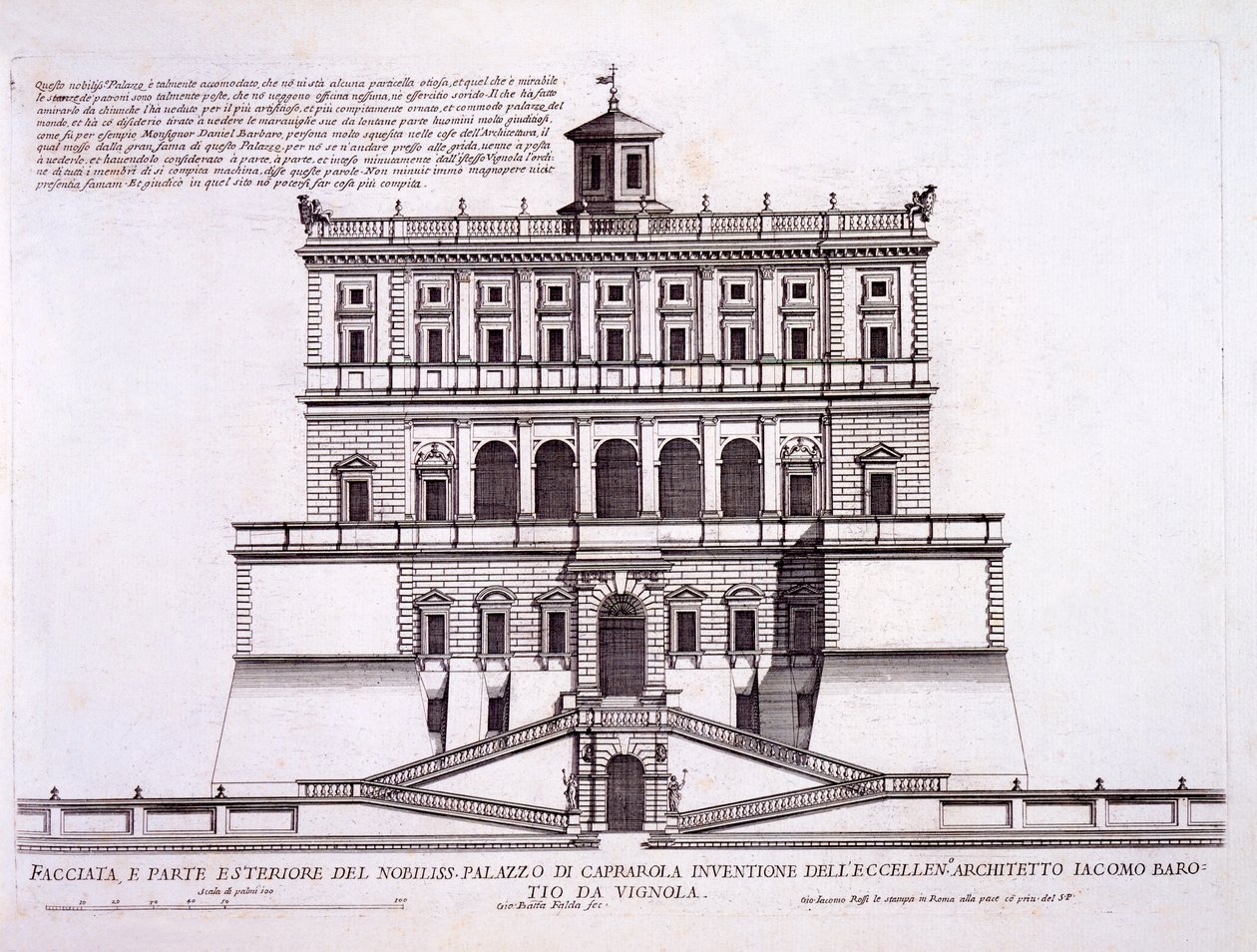 Palazzo di Caprarola, ok. 1559-73, z "Palazzi di Roma", część II, wyd. 1670 autorstwa Pietro Ferrerio