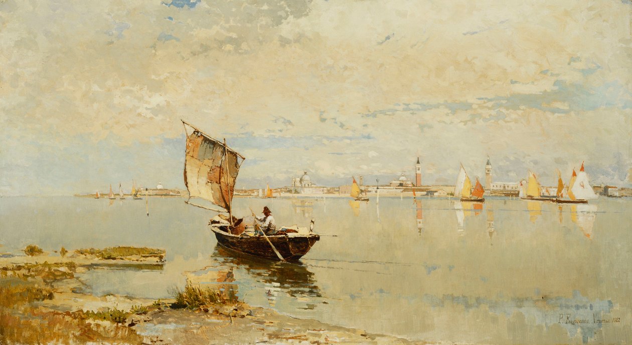 Nad Zalewem, 1882 autorstwa Pietro Fragiacomo