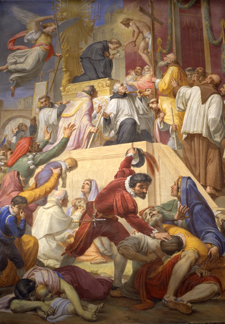 Cud św. Mikołaja z Tolentino podczas zarazy w Kordowie, 1856-69 autorstwa Pietro Gagliardi