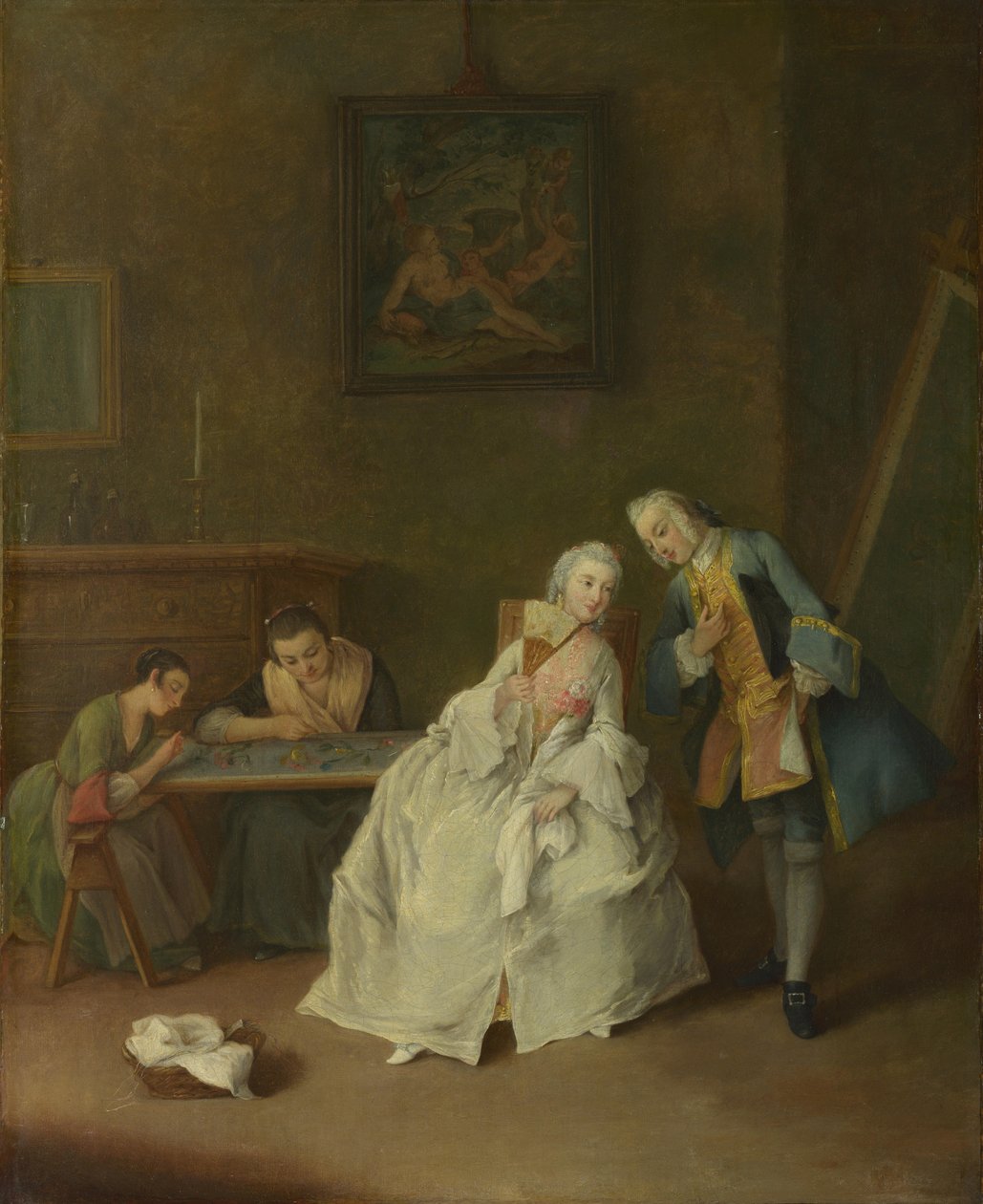 Dama otrzymująca kawalerię, 1747-1755 autorstwa Pietro Longhi