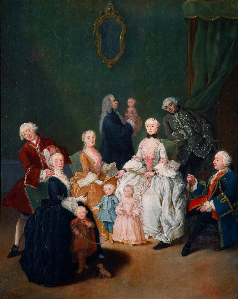 Portret rodzinny. Obraz Pietro Longhi (1702-1785) 1752 ok. Słońce. 62x50 cm Wenecja, Ca
